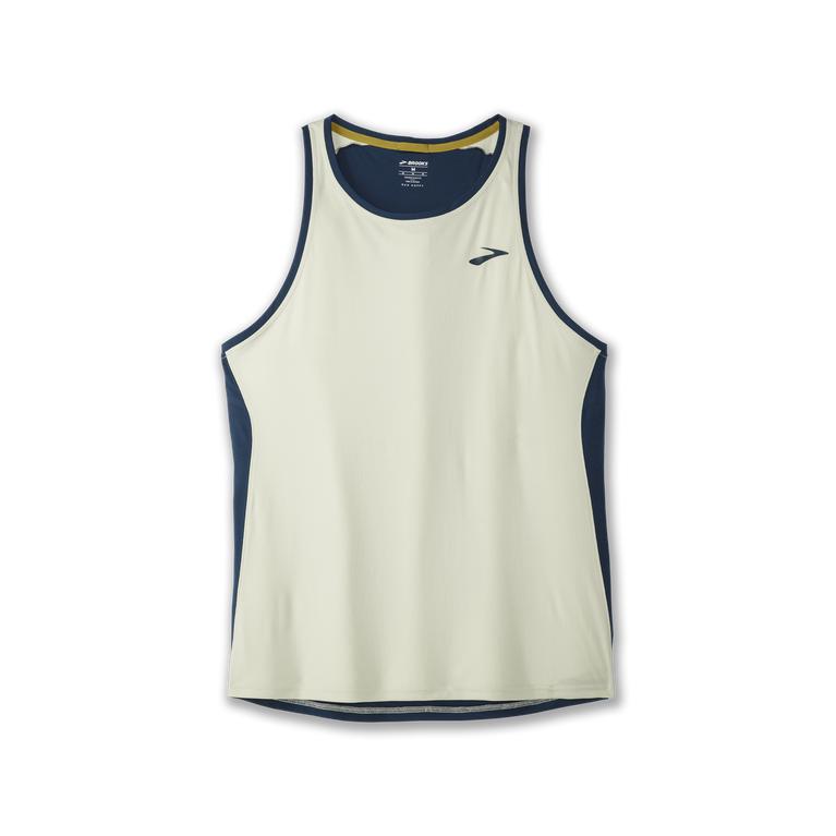 Brooks Atmosphere Mens Running Tank Top - Honeydew/Indigo Rush/Beige - Indonesia (BJKG-72019)